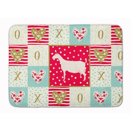 Carolines Treasures 19 x 27 in. Saanen Goat Love Machine Washable Memory Foam Mat CK5316RUG